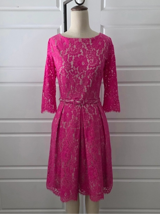 Eliza J Dresses & Skirts - Eliza J Floral Lace Mini Dress Pink Size 10 Like New